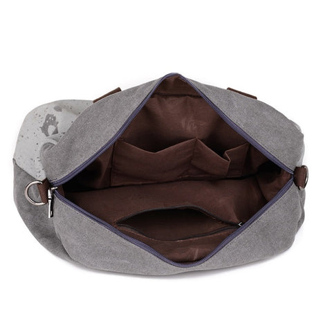 Canvas Letter Print Two Way Bag