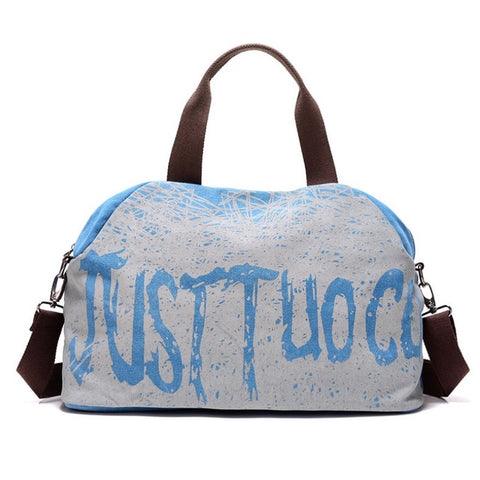 Canvas Letter Print Two Way Bag