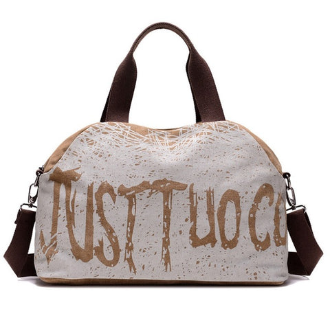 Canvas Letter Print Two Way Bag