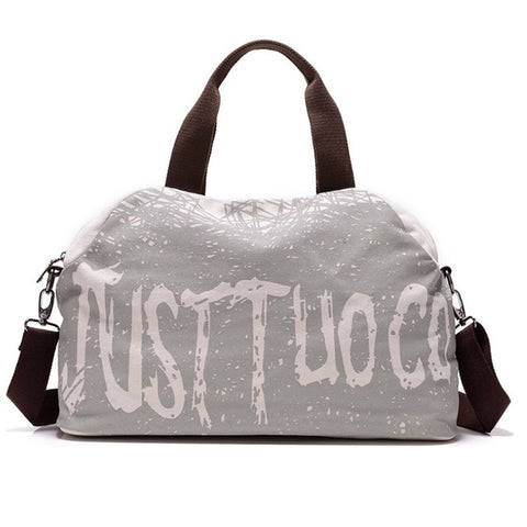 Canvas Letter Print Two Way Bag